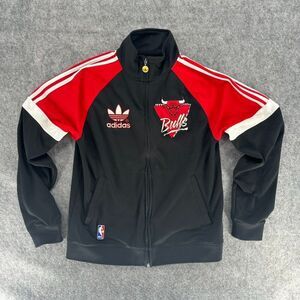 vintage bulls adidas track jacket zip up mens medium Chicago Jordan 90s 3 Peat